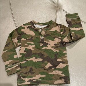 3T Gap Camo Long Sleeve Henley toddler boy shirt
